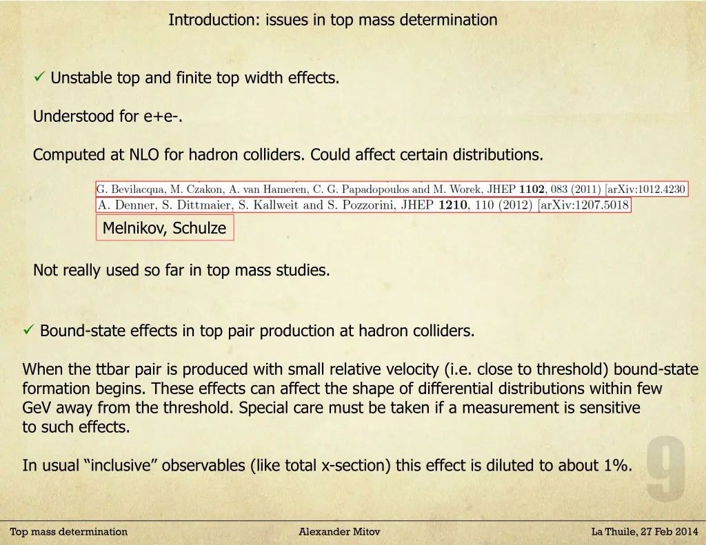 introduction issues in top mass determination 3