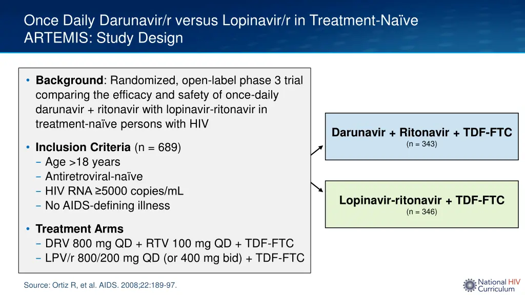 once daily darunavir r versus lopinavir