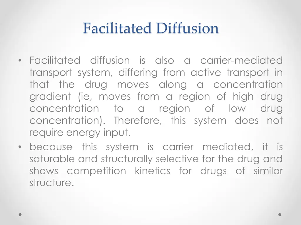 facilitated diffusion