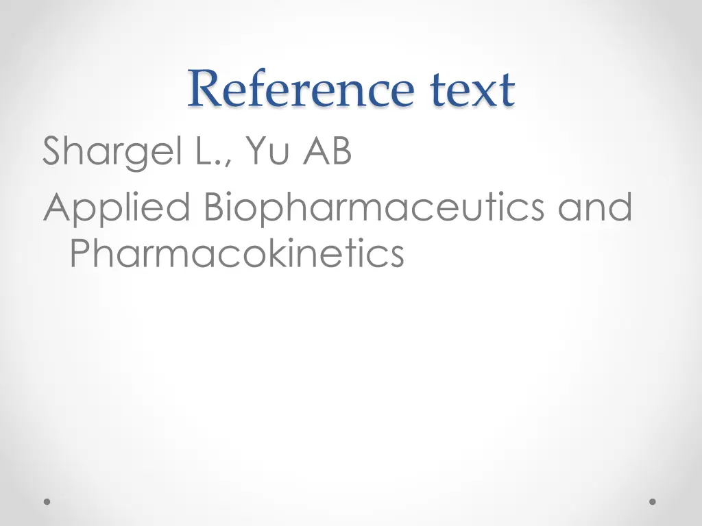 reference text shargel l yu ab applied