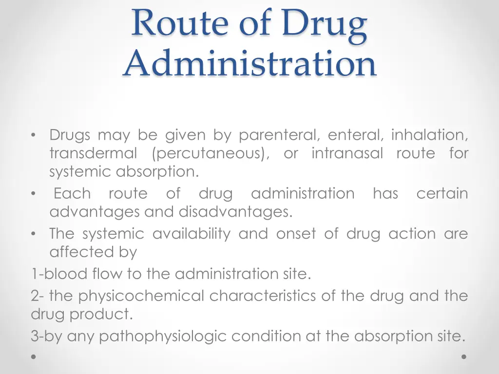 route of drug administration