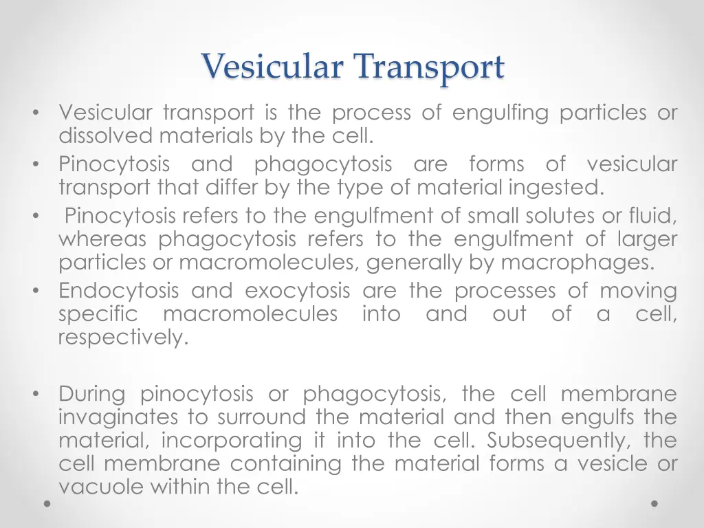 vesicular transport