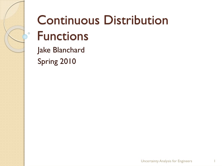 continuous distribution functions jake blanchard