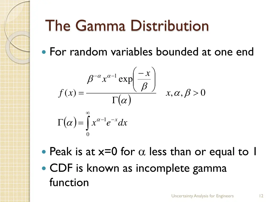 the gamma distribution