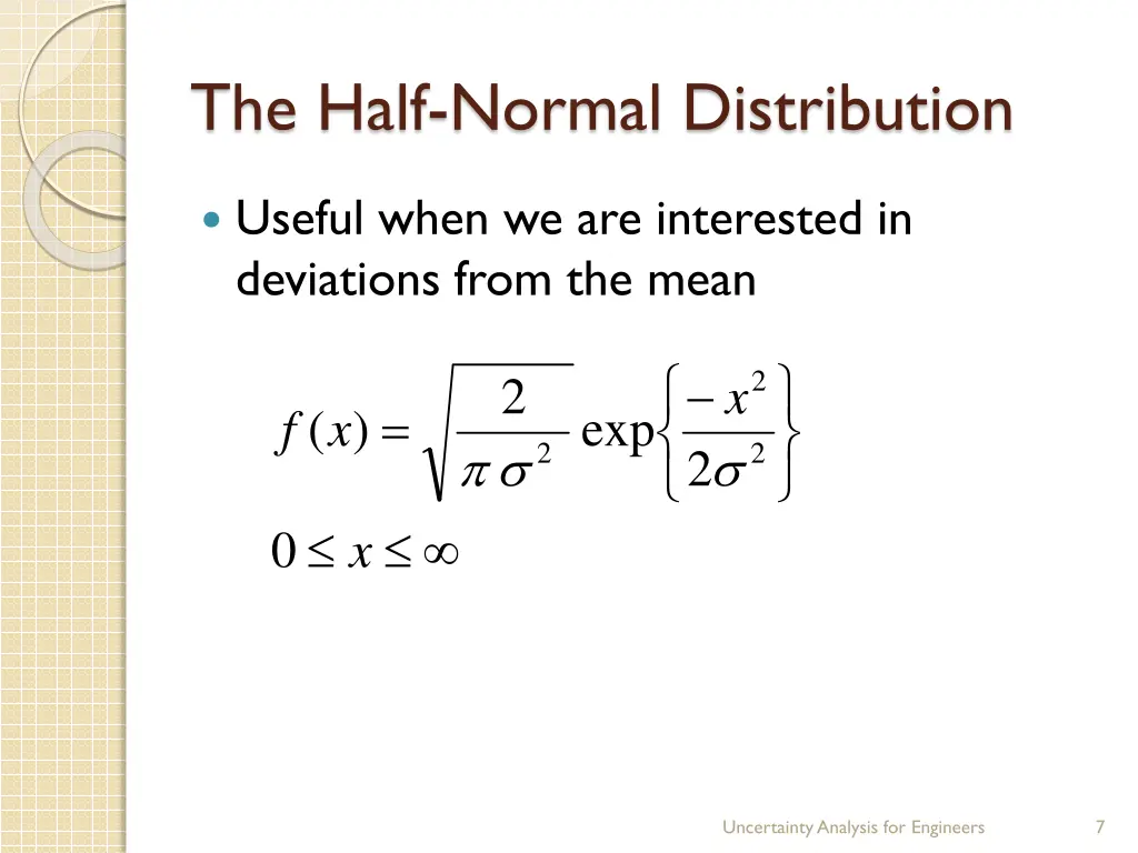the half normal distribution
