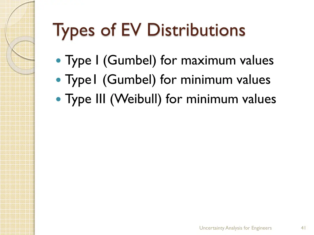 types of ev distributions