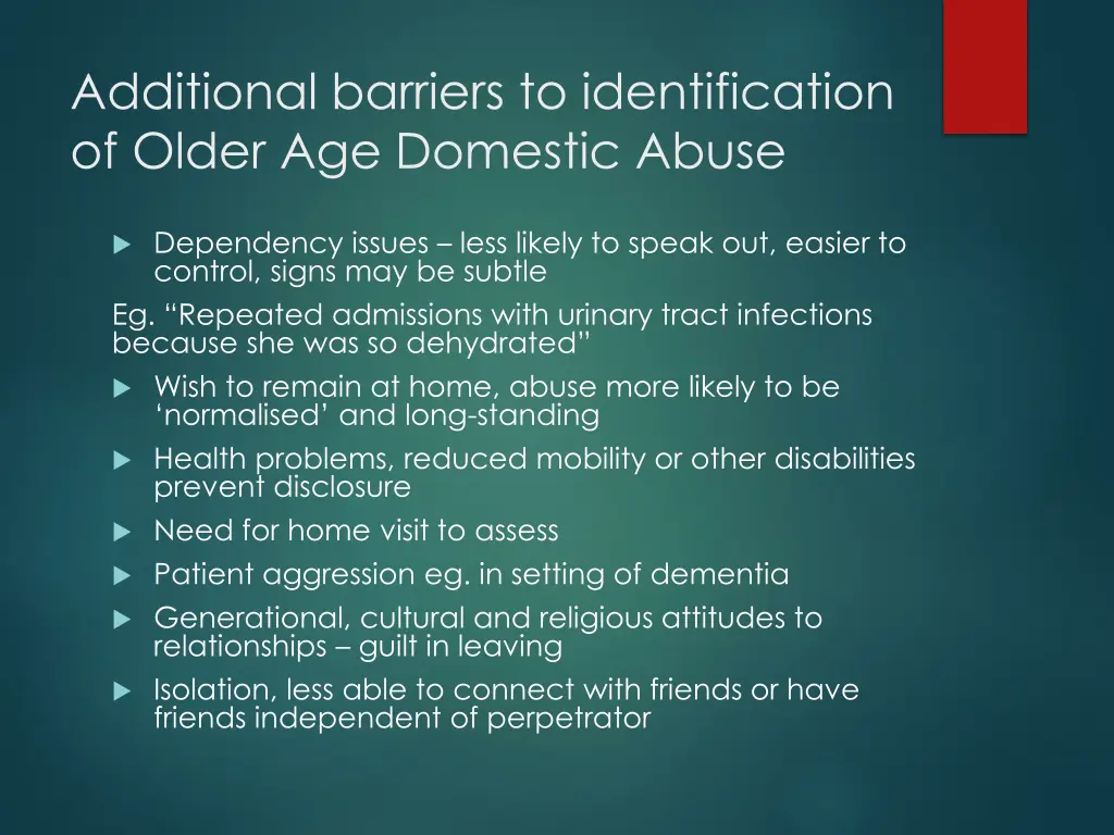 additional barriers to identification of older