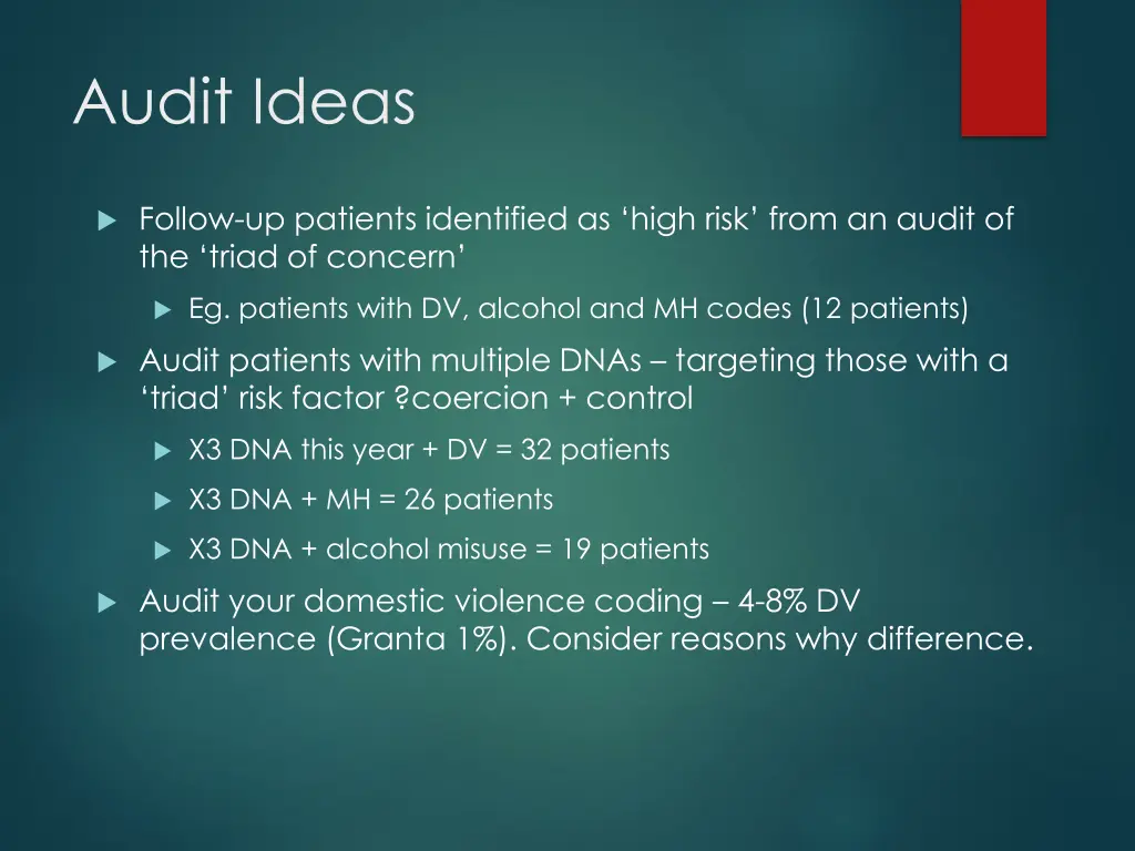 audit ideas