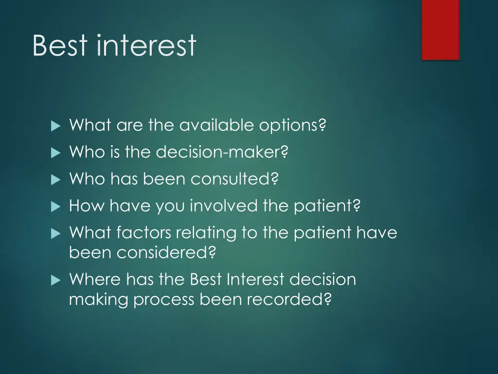 best interest