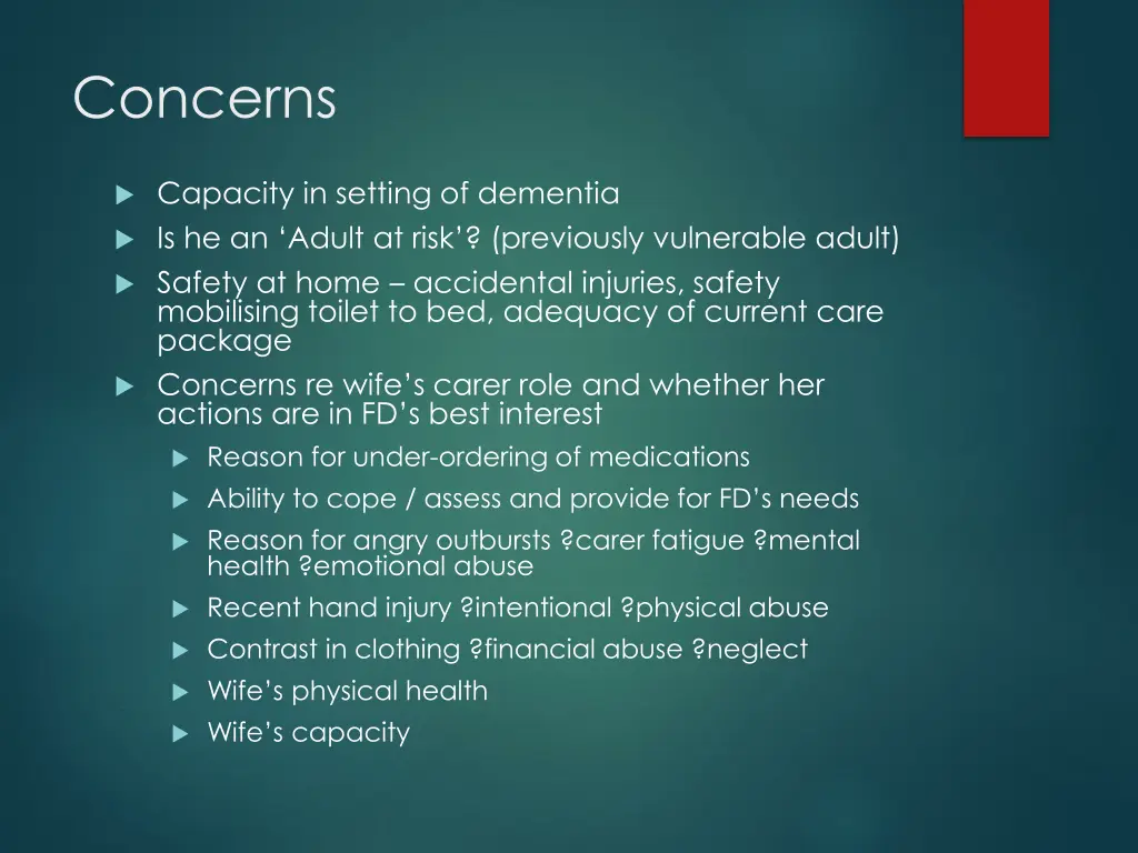 concerns