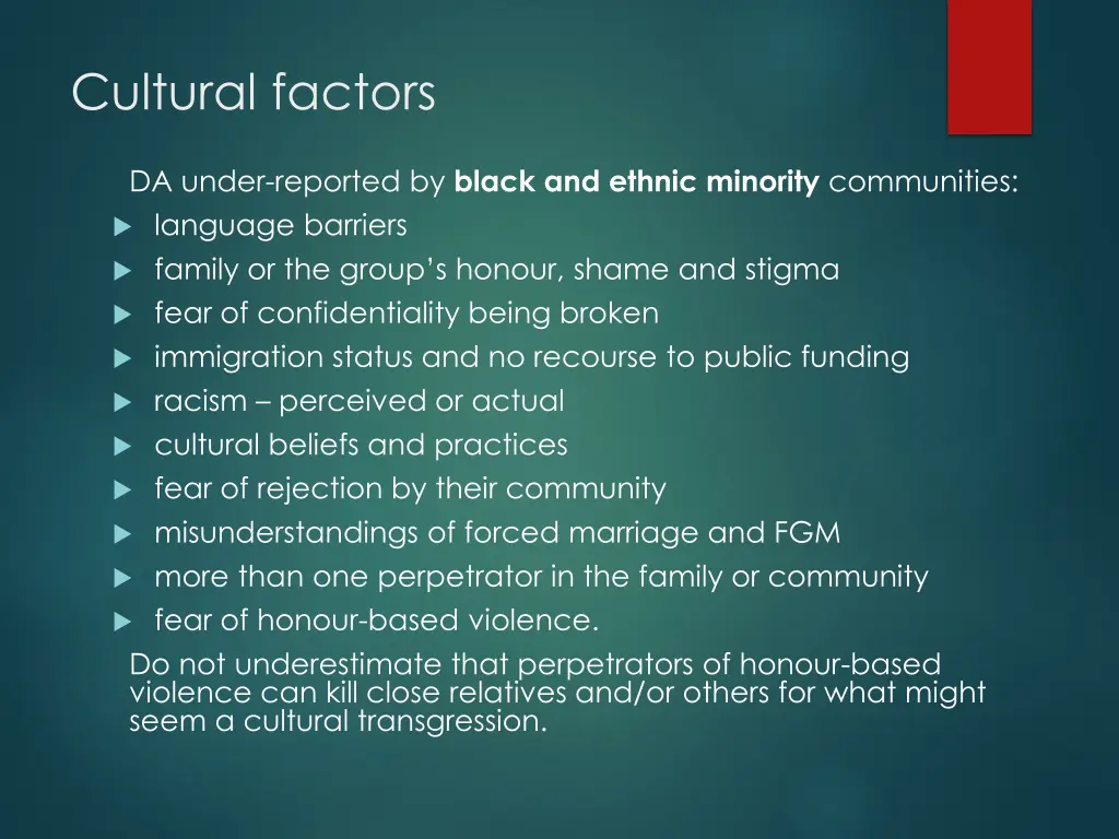 cultural factors