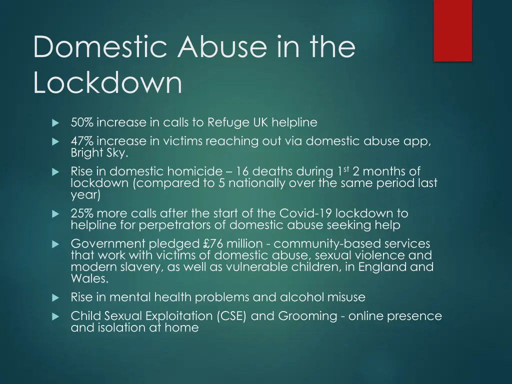 domestic abuse in the lockdown