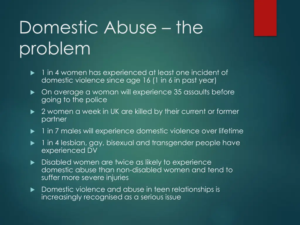 domestic abuse the problem