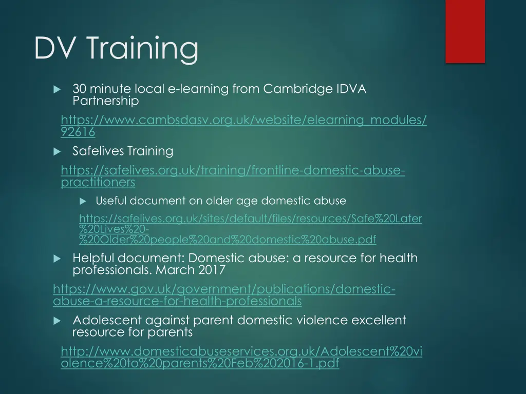 dv training