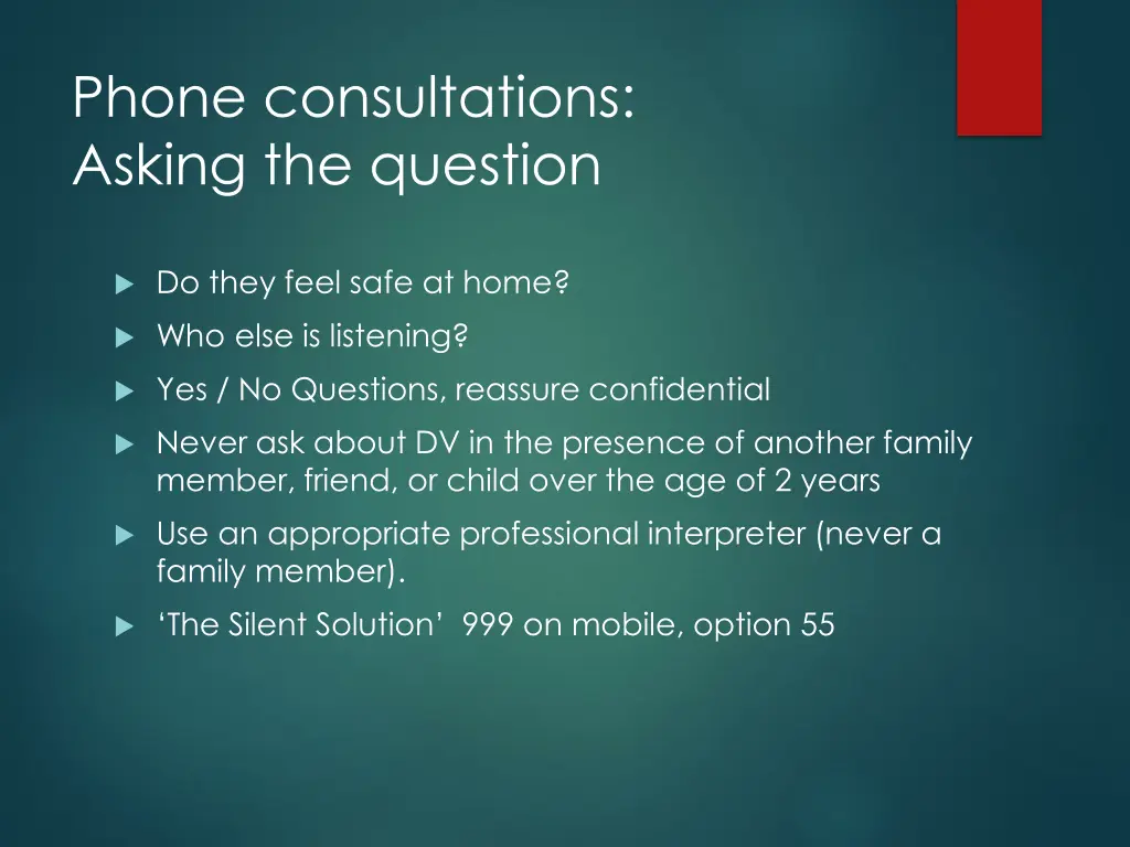 phone consultations asking the question