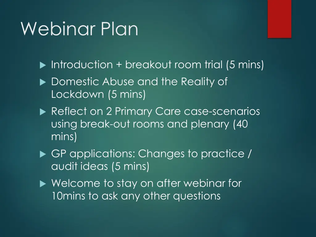 webinar plan