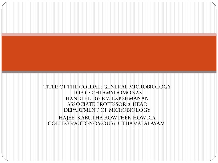 title of the course general microbiology topic