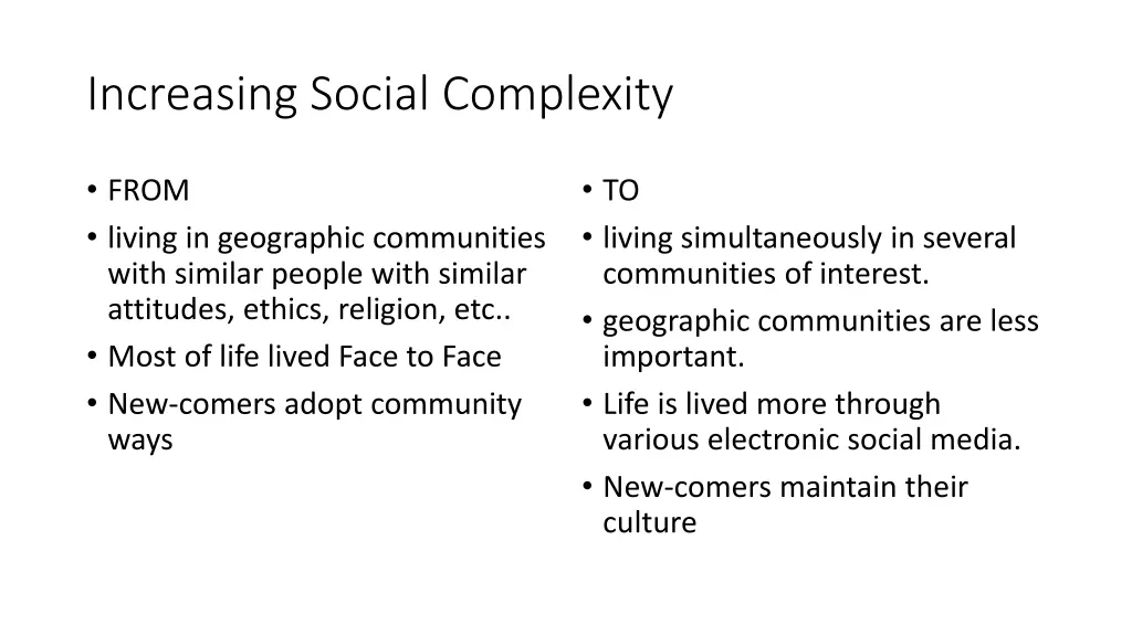 increasing social complexity