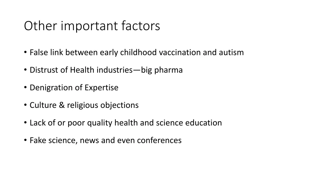 other important factors