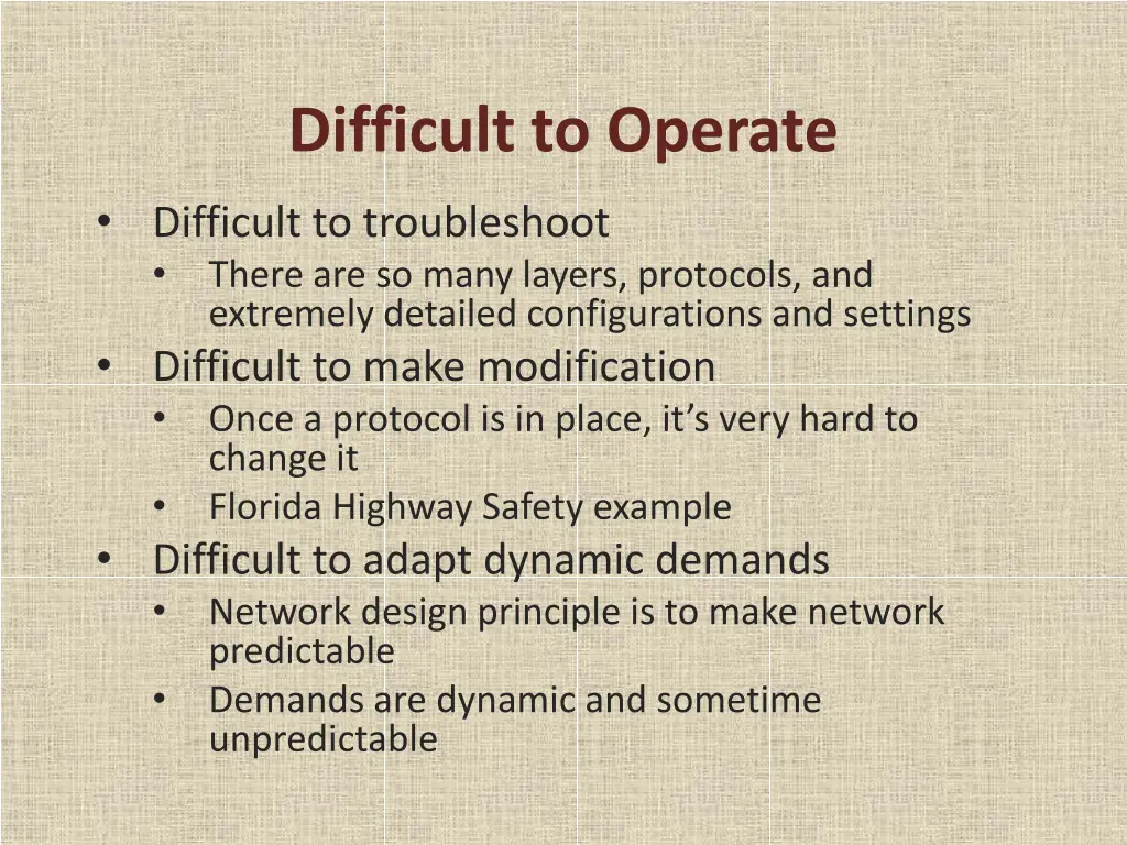 difficult to operate