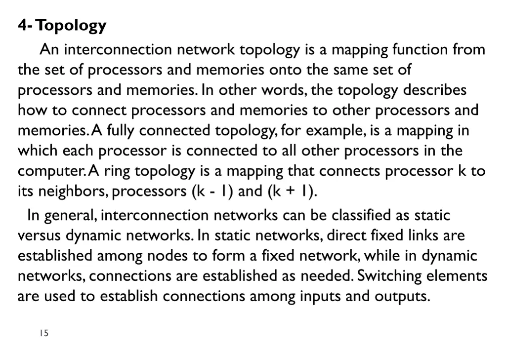 4 topology an interconnection network topology