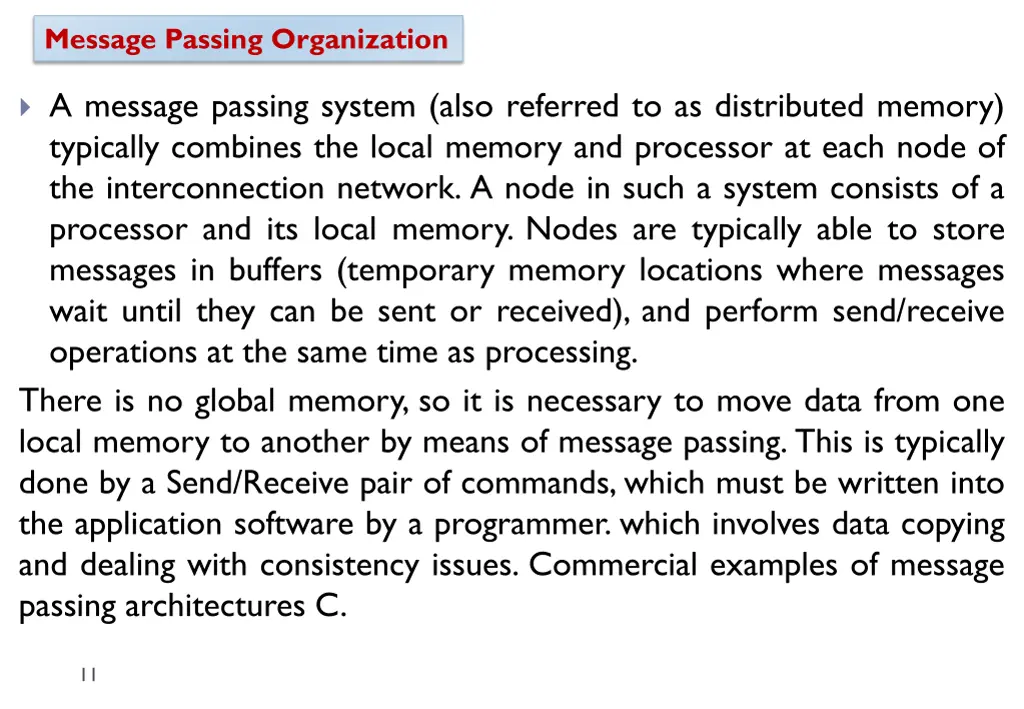 message passing organization
