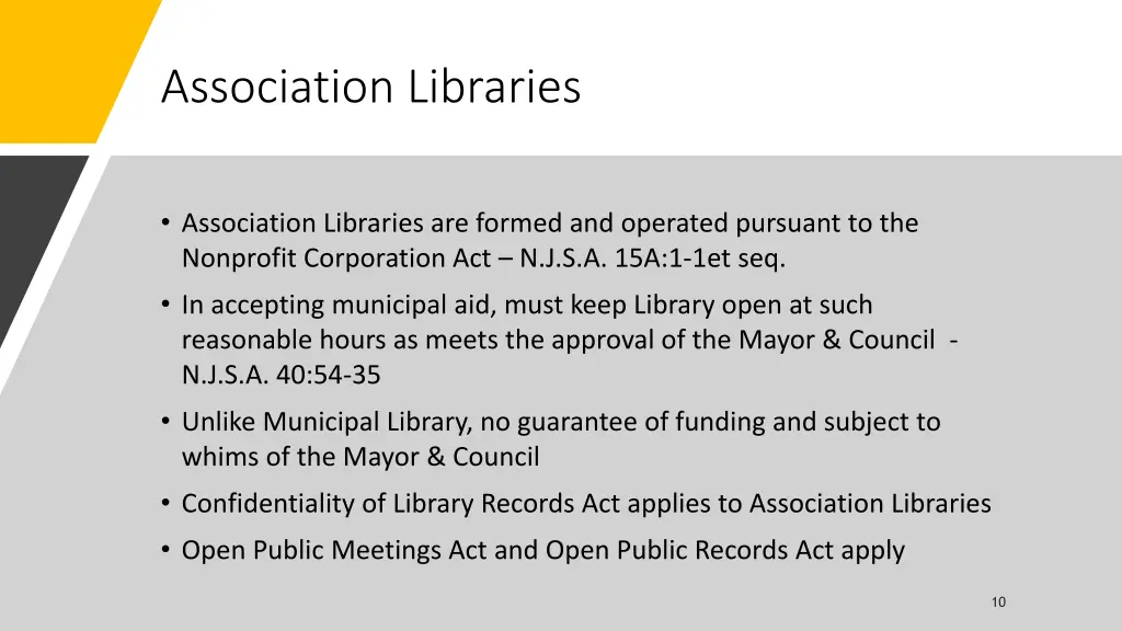 association libraries
