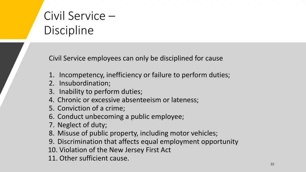 civil service discipline