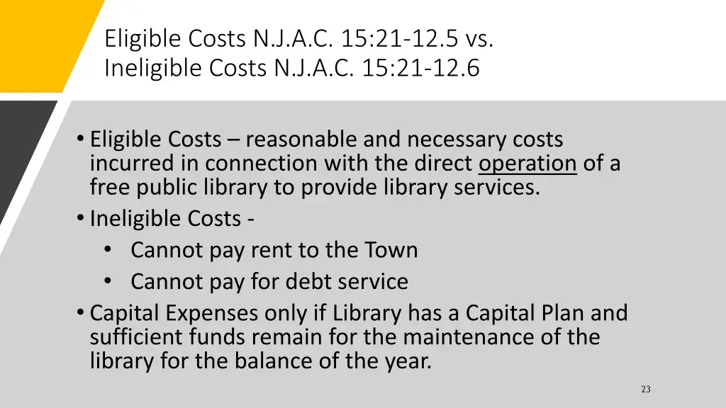 eligible costs n j a c 15 21 12 5 vs ineligible
