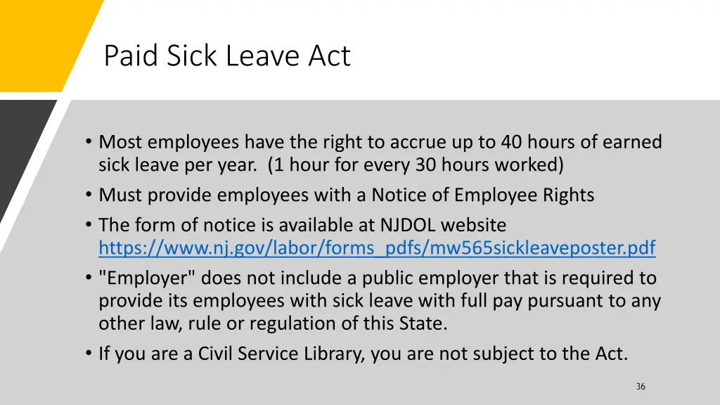 paid sick leave act