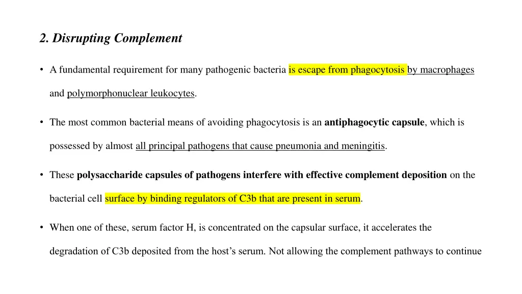 2 disrupting complement