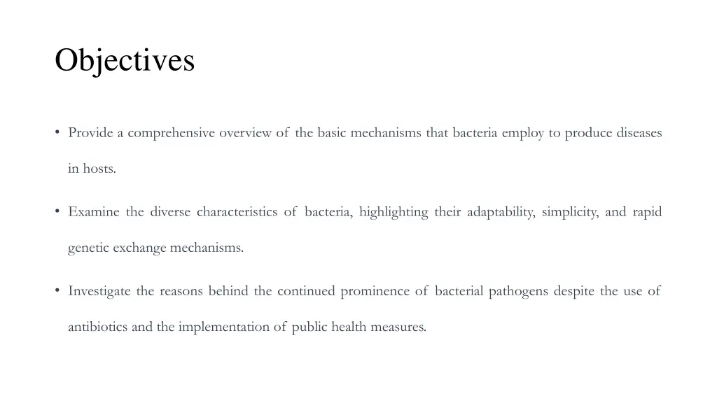 objectives