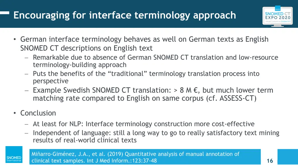 encouraging for interface terminology approach