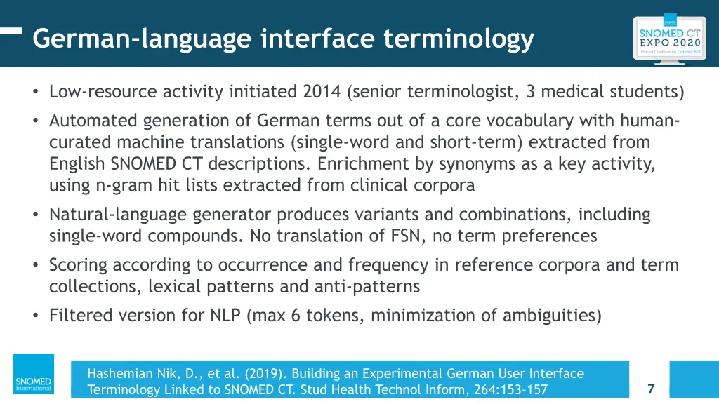 german language interface terminology