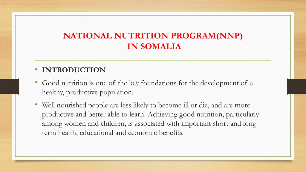 national nutrition program nnp in somalia 1