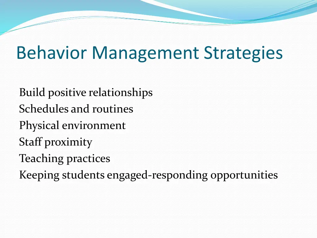 behavior management strategies