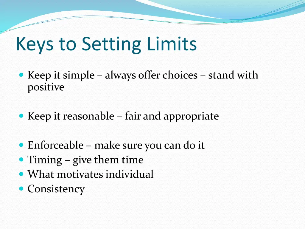 keys to setting limits