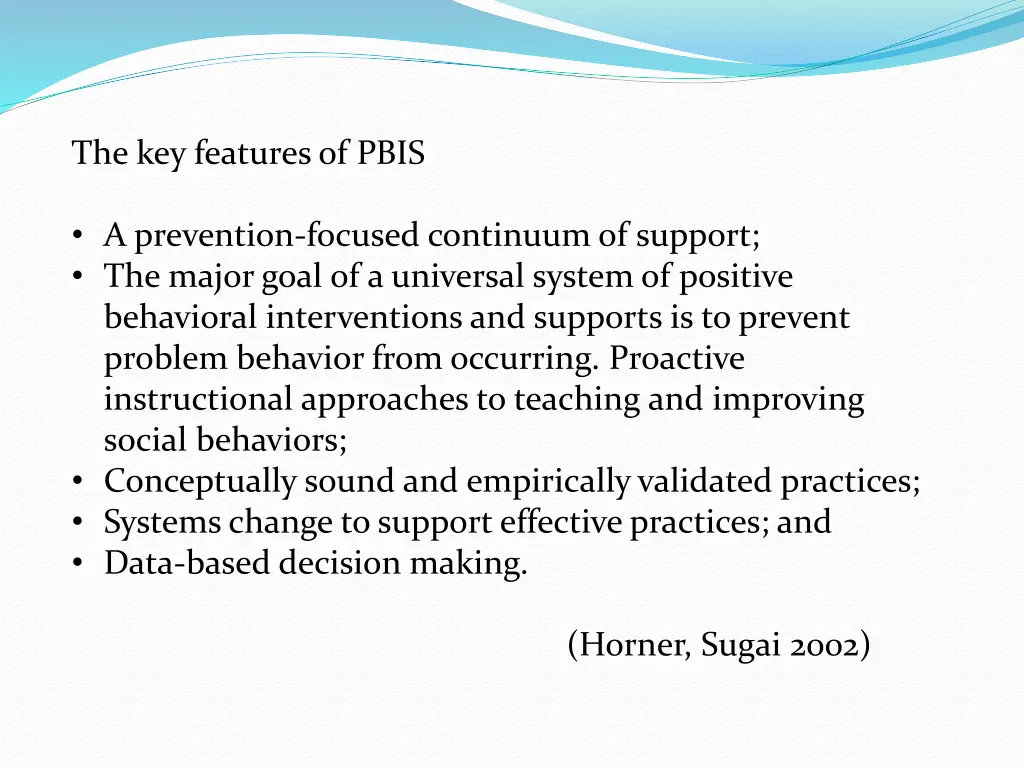 the key features of pbis