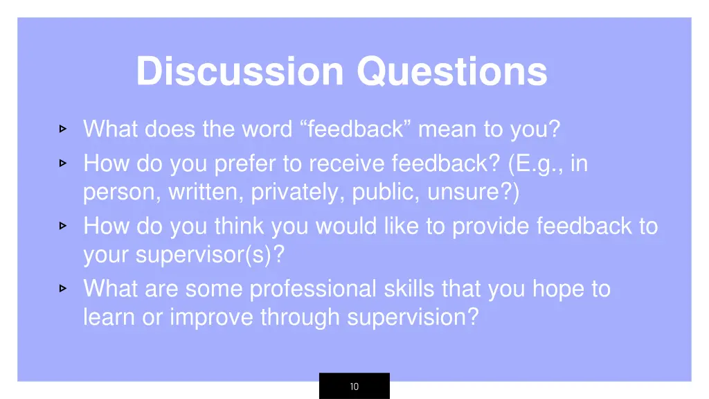 discussion questions
