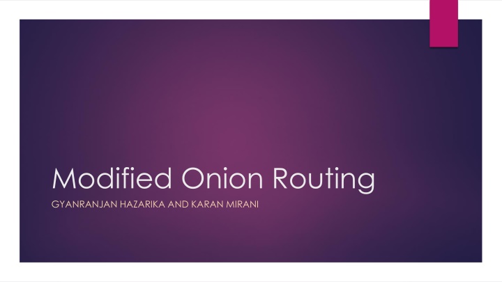 modified onion routing gyanranjan hazarika