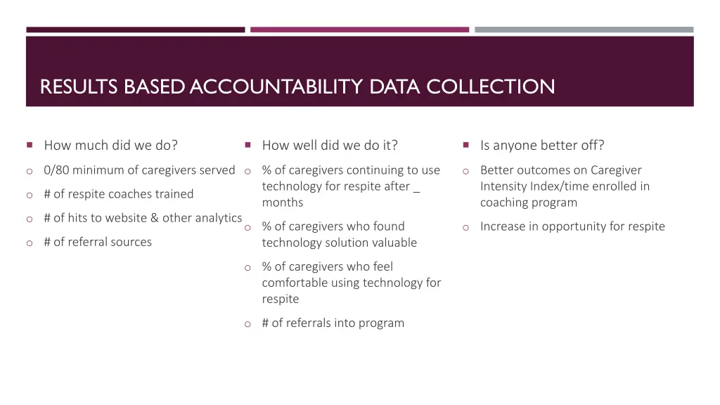 results based accountability data collection