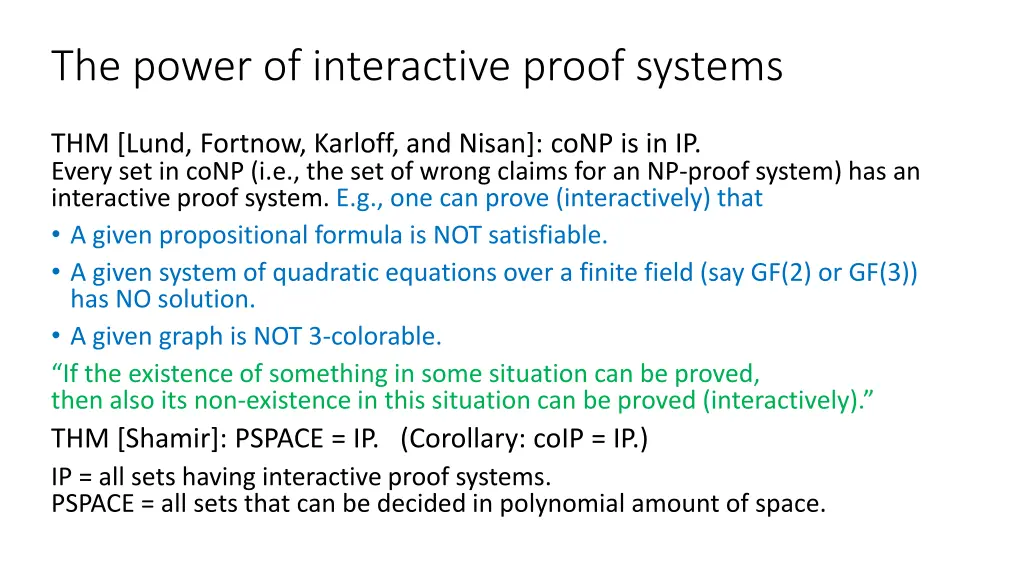 the power of interactive proof systems