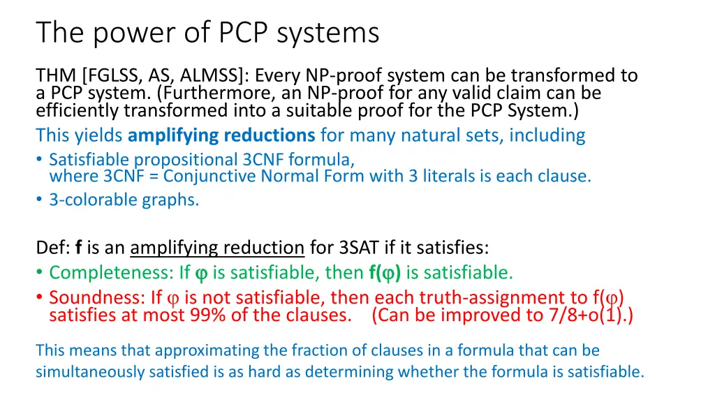 the power of pcp systems