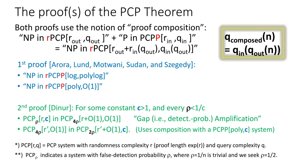 the proof s of the pcp theorem both proofs