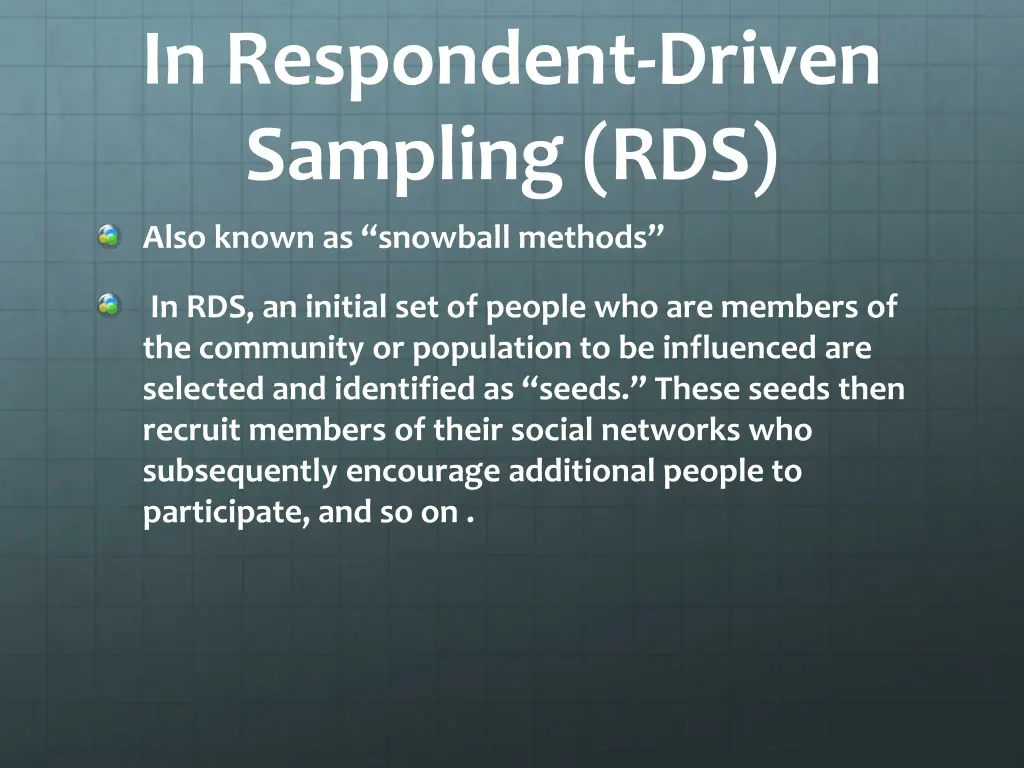 in respondent driven sampling rds