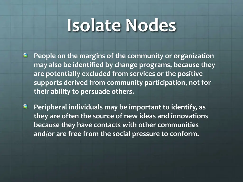 isolate nodes