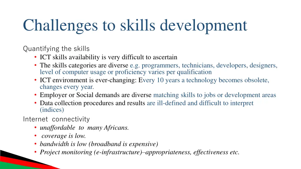 challenges to skills development