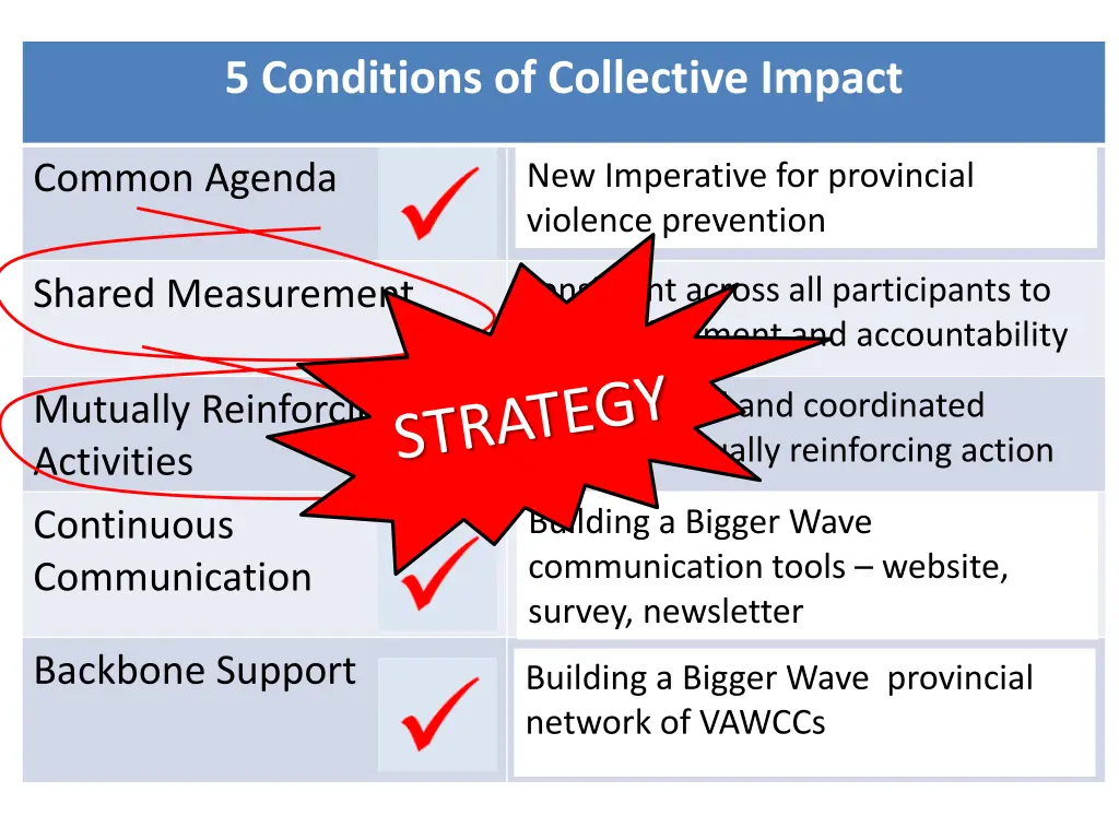 5 conditions of collective impact