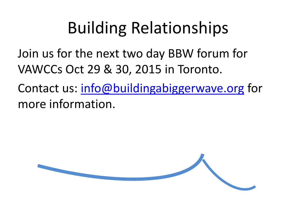 building relationships