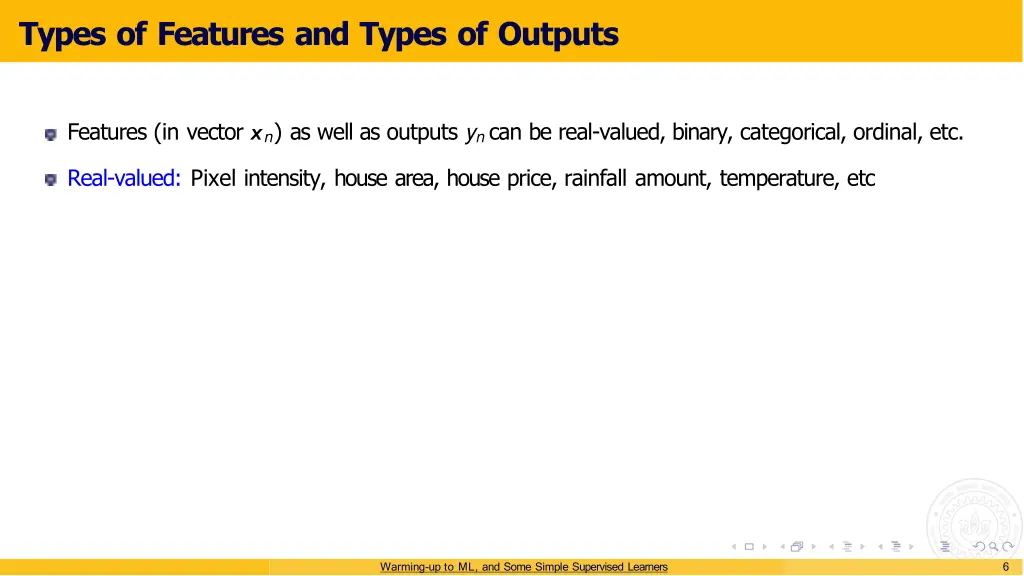 types of features and types of outputs 1